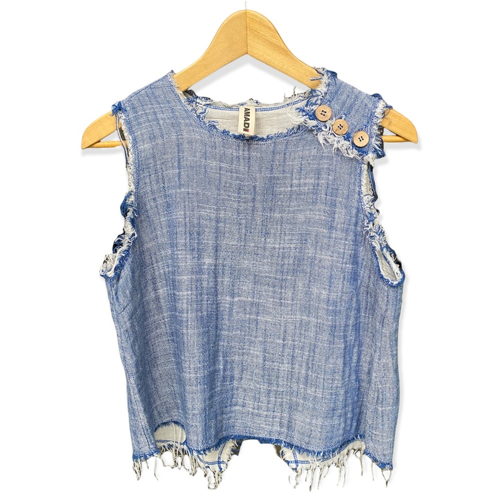 Anthropologie chambray crop top